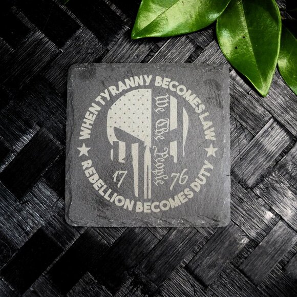 Patriotic Slate Coaster Set 1776 Coasters Slate Coasters- American Flag Coaster - Picture 12 of 16